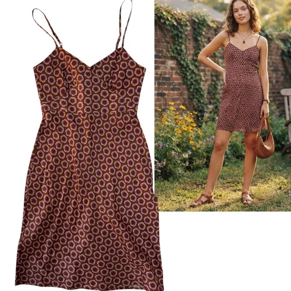 Vintage 2002 Gap geometric medallion print slip dress 0 XSMALL EUC - Picture 2 of 5